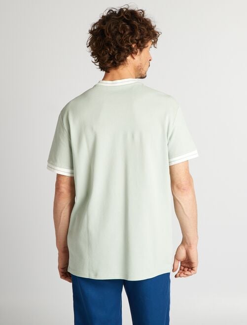 Camiseta con textura y ribetes en contraste - Kiabi