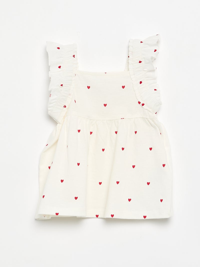 Camiseta con tirantes de volantes Blanco - Kiabi
