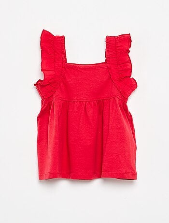 Camiseta con tirantes de volantes