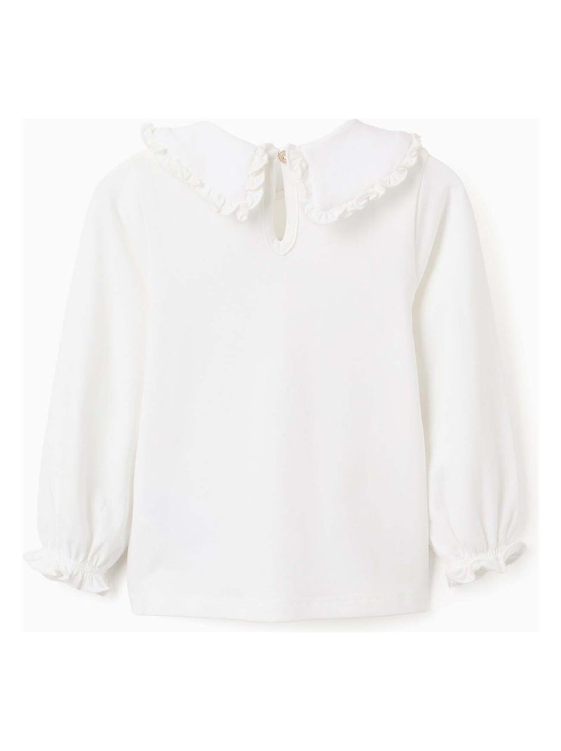Camiseta con volantes Blanco - Kiabi