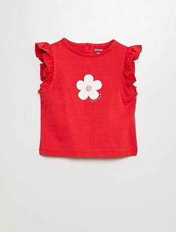 Camiseta con volantes en las sisas