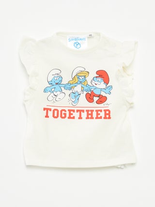 Camiseta con volantes 'Los Pitufos'