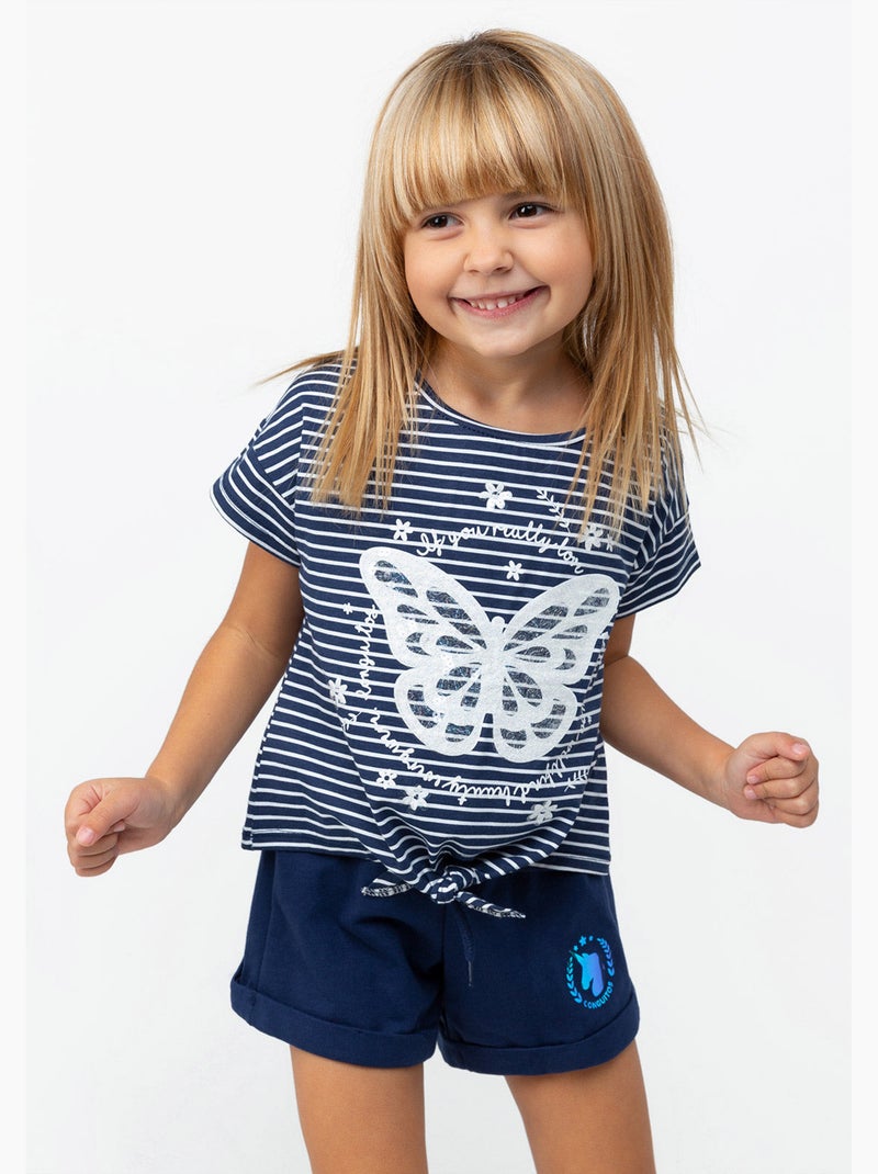 Camiseta conguitos Azul real - Kiabi