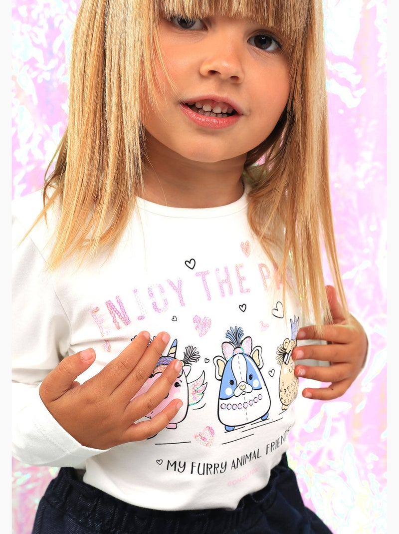 Camiseta conguitos Blanco - Kiabi
