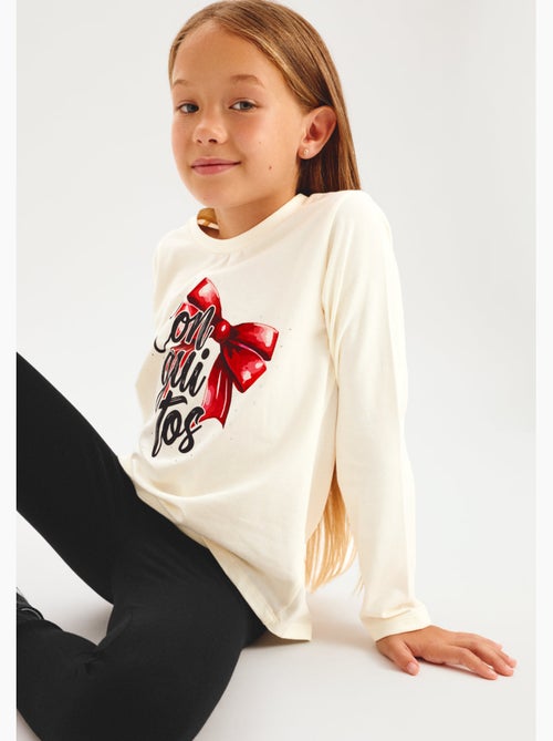 Camiseta conguitos larga estampado - Kiabi Camiseta conguitos larga estampado - Kiabi