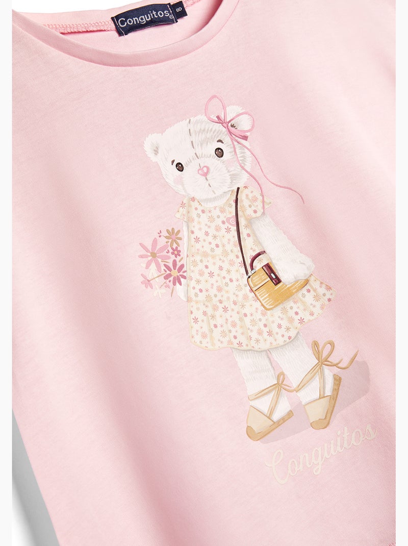 Camiseta conguitos osito Rosa - Kiabi
