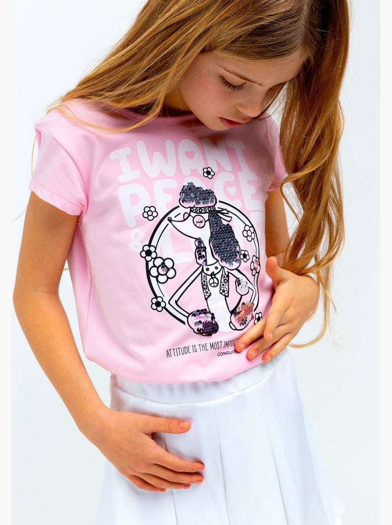 Camiseta conguitos Rosa - Kiabi