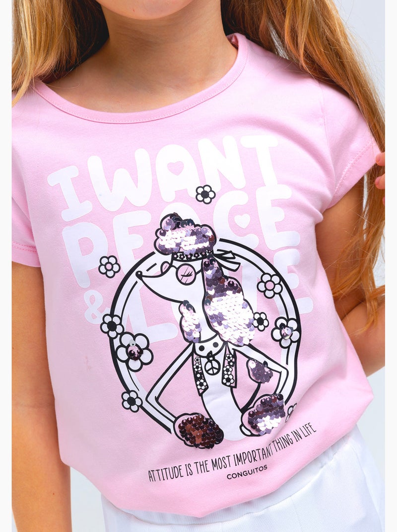 Camiseta conguitos Rosa - Kiabi