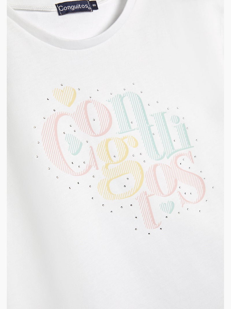 Camiseta conguitos strass ts Blanco - Kiabi