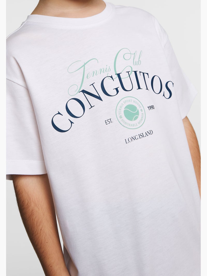 Camiseta conguitos tenis Blanco - Kiabi