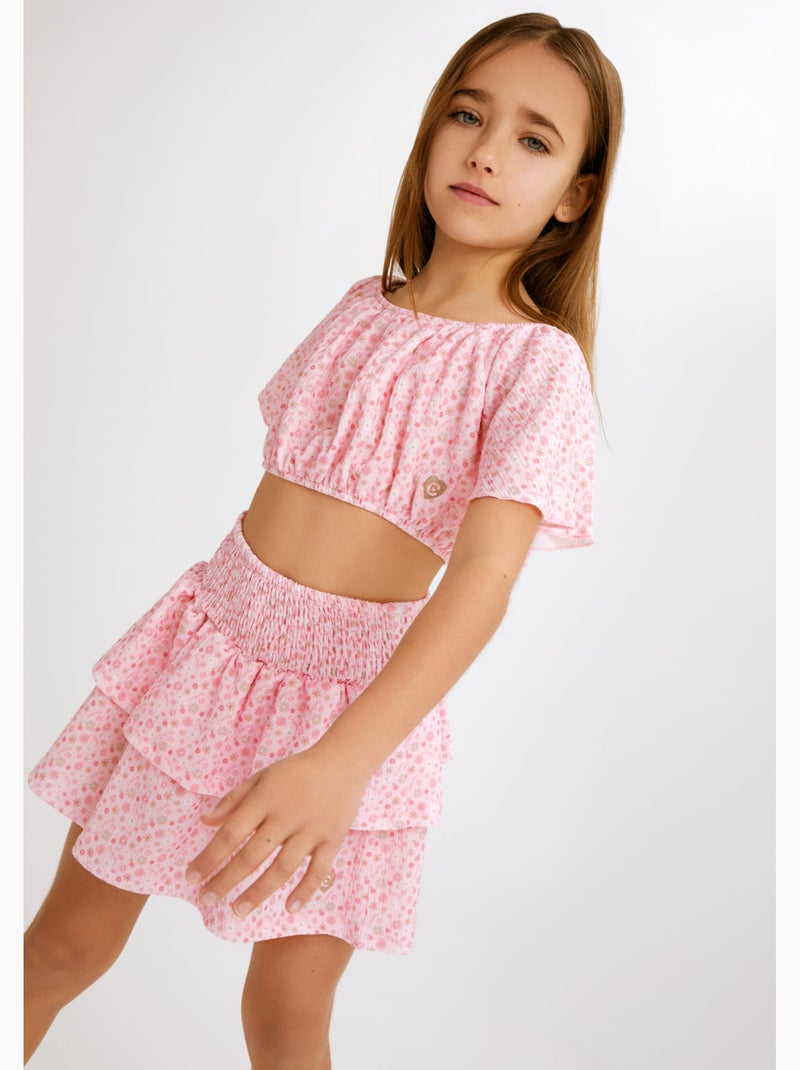 Camiseta conguitos top shoulder Rosa - Kiabi