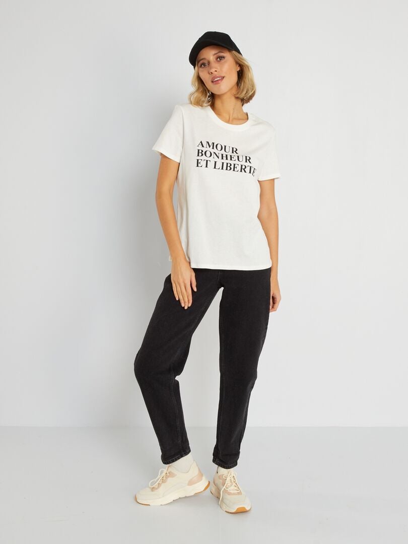 Camiseta  'corazones' BLANCO - Kiabi