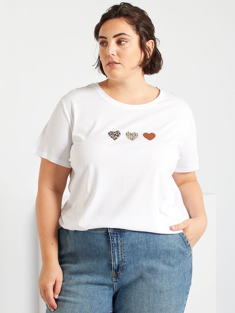 Camiseta 'corazones' GRIS - Kiabi
