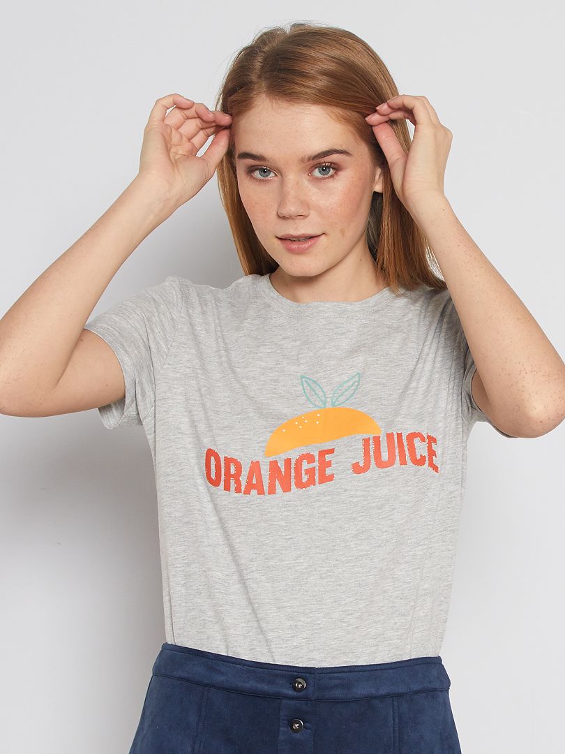 Camiseta  'corazones' naranja - Kiabi
