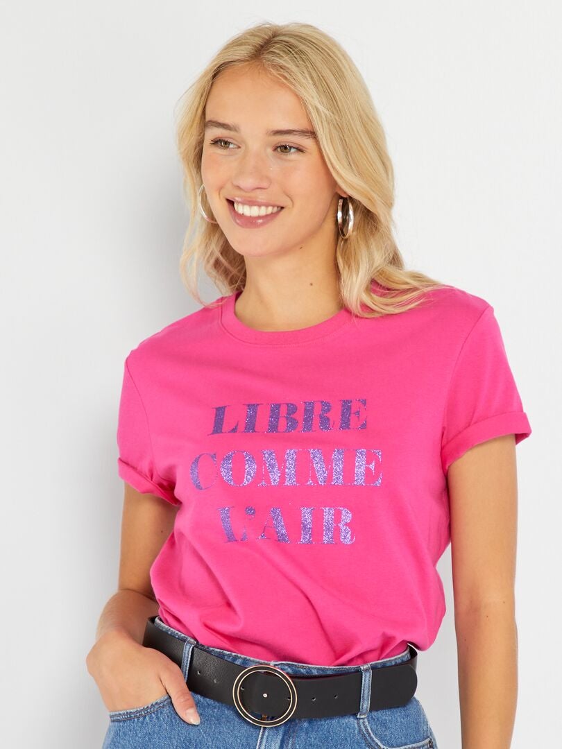 Camiseta  'corazones' ROSA - Kiabi