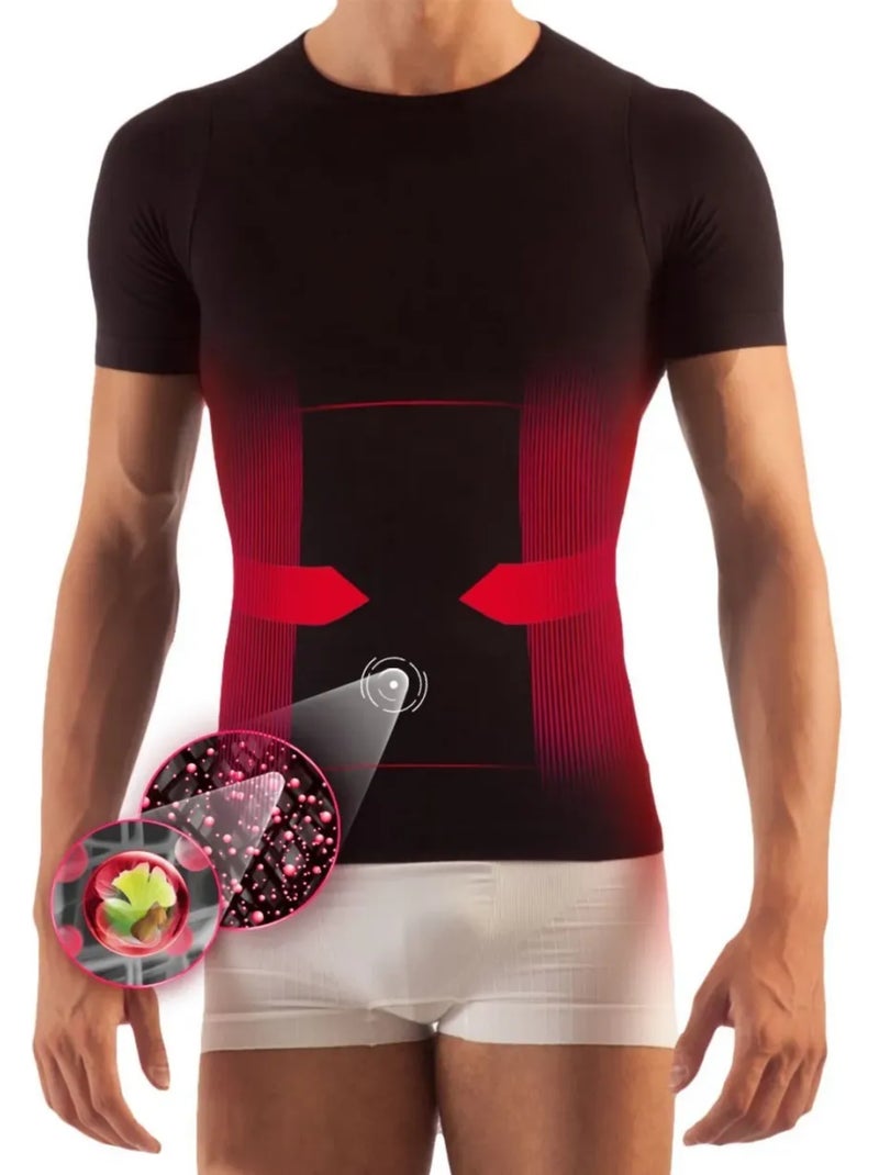 Camiseta correctora adelgazante para hombre Negro - Kiabi