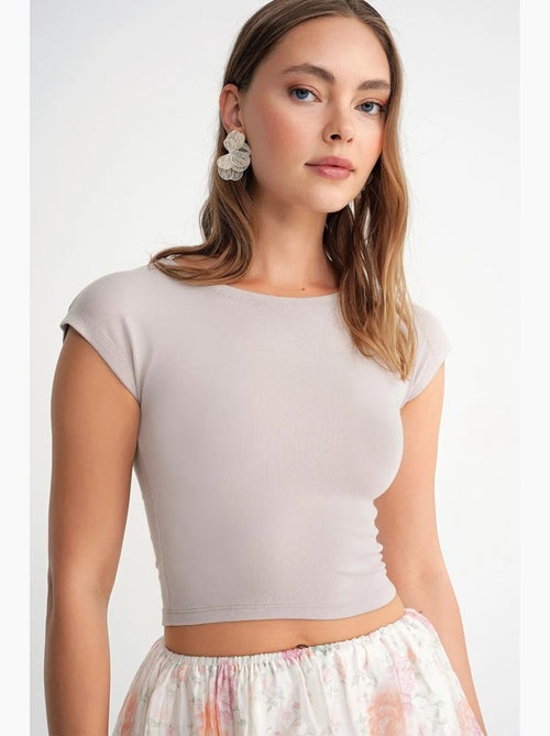 Camiseta corta ajustada con elástico mixray - Kiabi