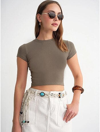 Camiseta corta ajustada con elástico mixray