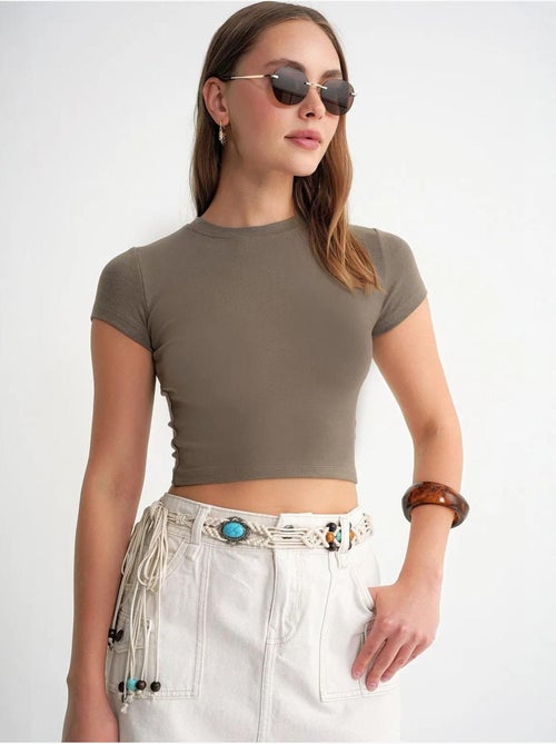 Camiseta corta ajustada con elástico mixray - Kiabi