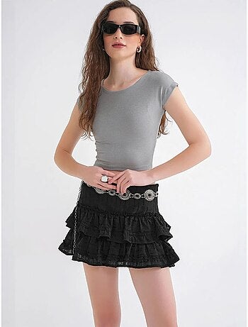 Camiseta corta ajustada con elástico mixray