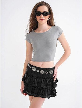 Camiseta corta ajustada con elástico mixray
