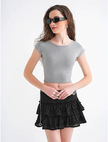 Camiseta corta ajustada con elástico mixray