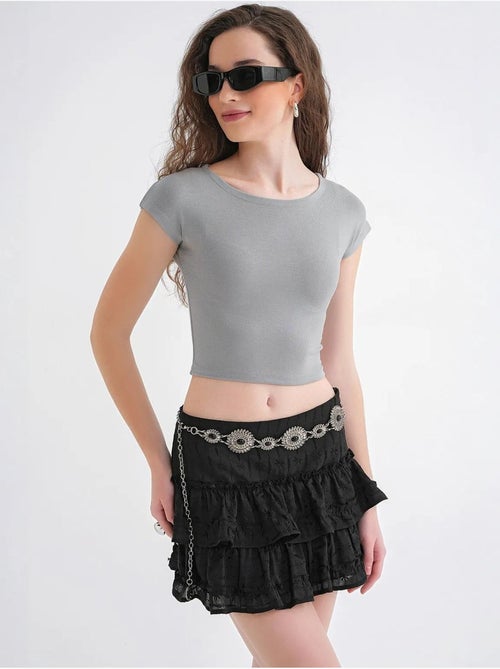 Camiseta corta ajustada con elástico mixray - Kiabi