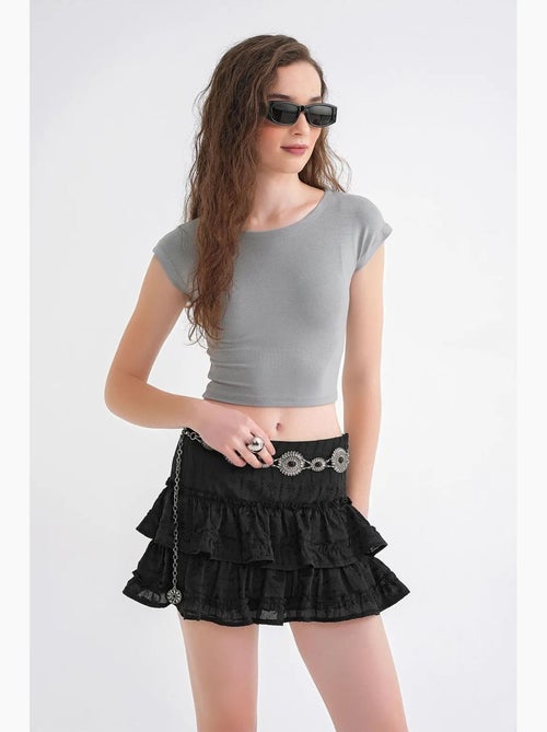 Camiseta corta ajustada con elástico mixray - Kiabi