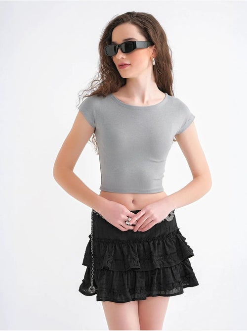 Camiseta corta ajustada con elástico mixray - Kiabi