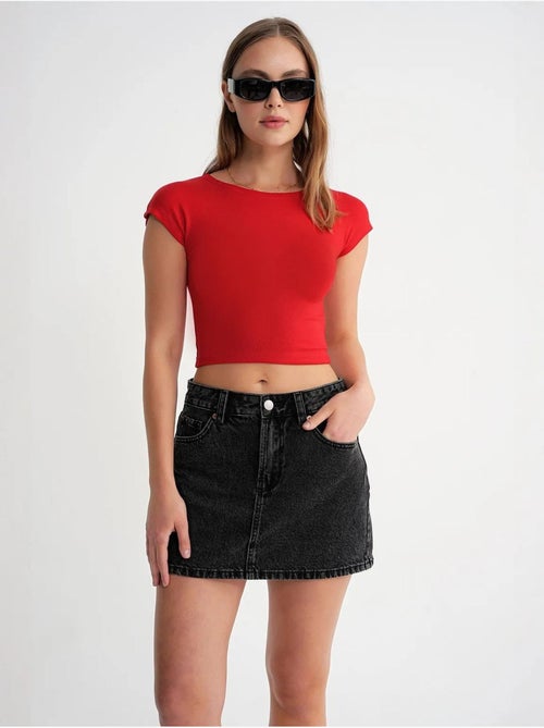 Camiseta corta ajustada con elástico mixray - Kiabi Camiseta corta ajustada con elástico mixray - Kiabi