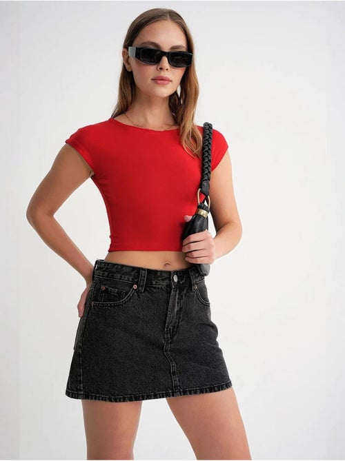 Camiseta corta ajustada con elástico mixray - Kiabi Camiseta corta ajustada con elástico mixray - Kiabi
