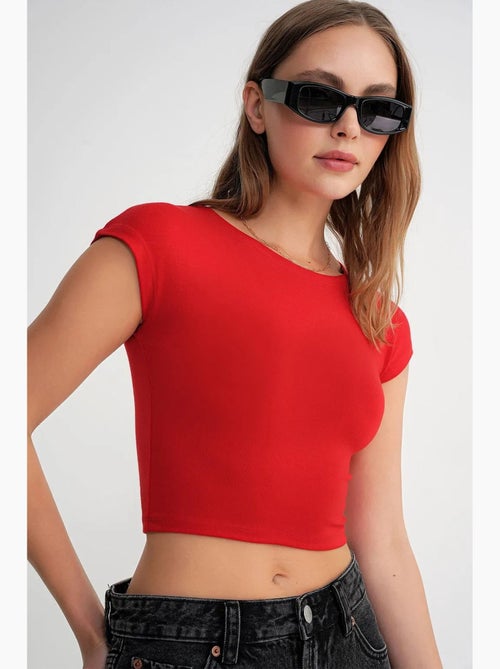 Camiseta corta ajustada con elástico mixray - Kiabi Camiseta corta ajustada con elástico mixray - Kiabi