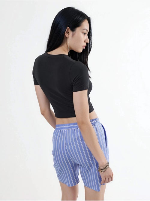 Camiseta corta con cuello redondo busem - Kiabi