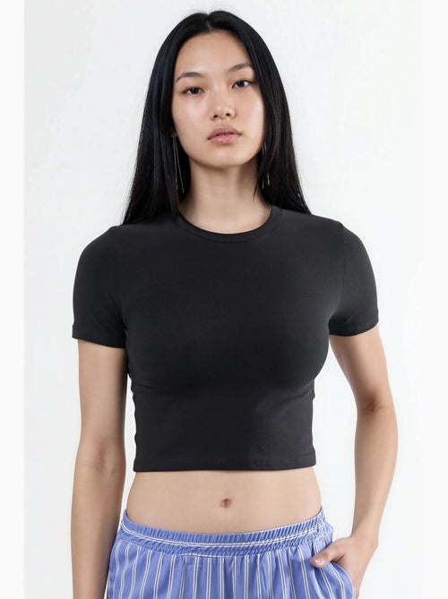 Camiseta corta con cuello redondo busem - Kiabi