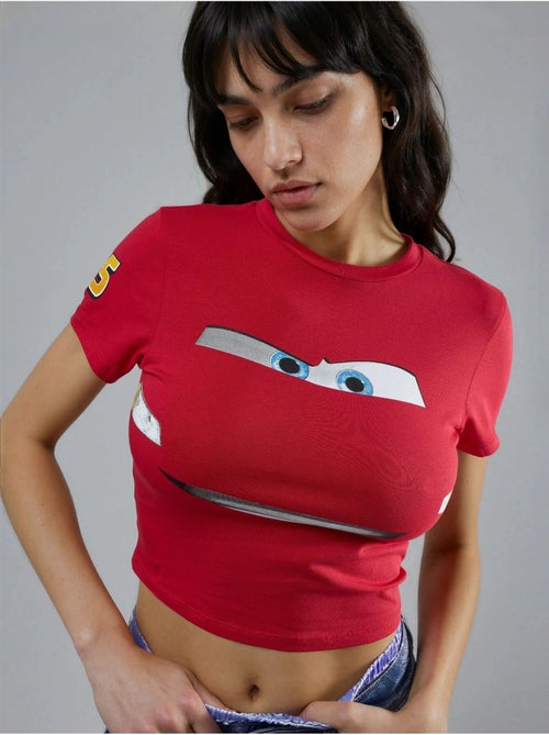 Camiseta corta con cuello redondo estampada hiccup - Kiabi