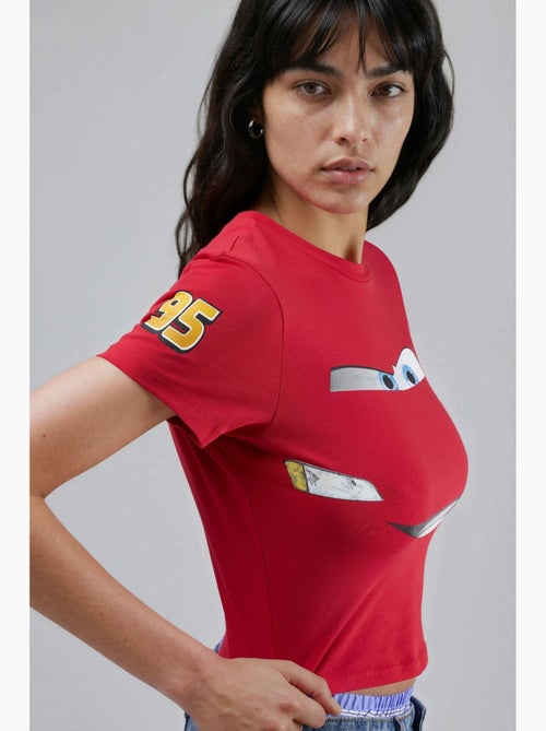 Camiseta corta con cuello redondo estampada hiccup - Kiabi