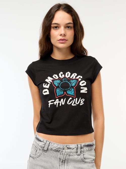 Camiseta corta con estampado fantasía - Kiabi