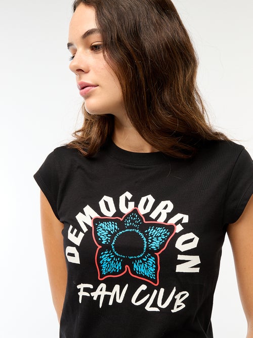 Camiseta corta con estampado fantasía - Kiabi