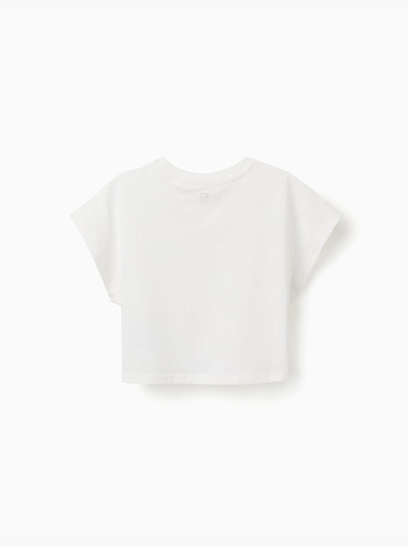 Camiseta corta de algodón Blanco - Kiabi