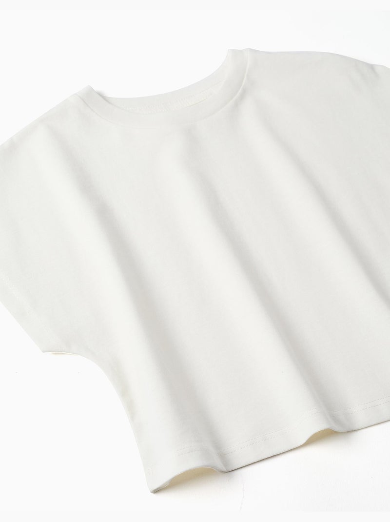 Camiseta corta de algodón Blanco - Kiabi