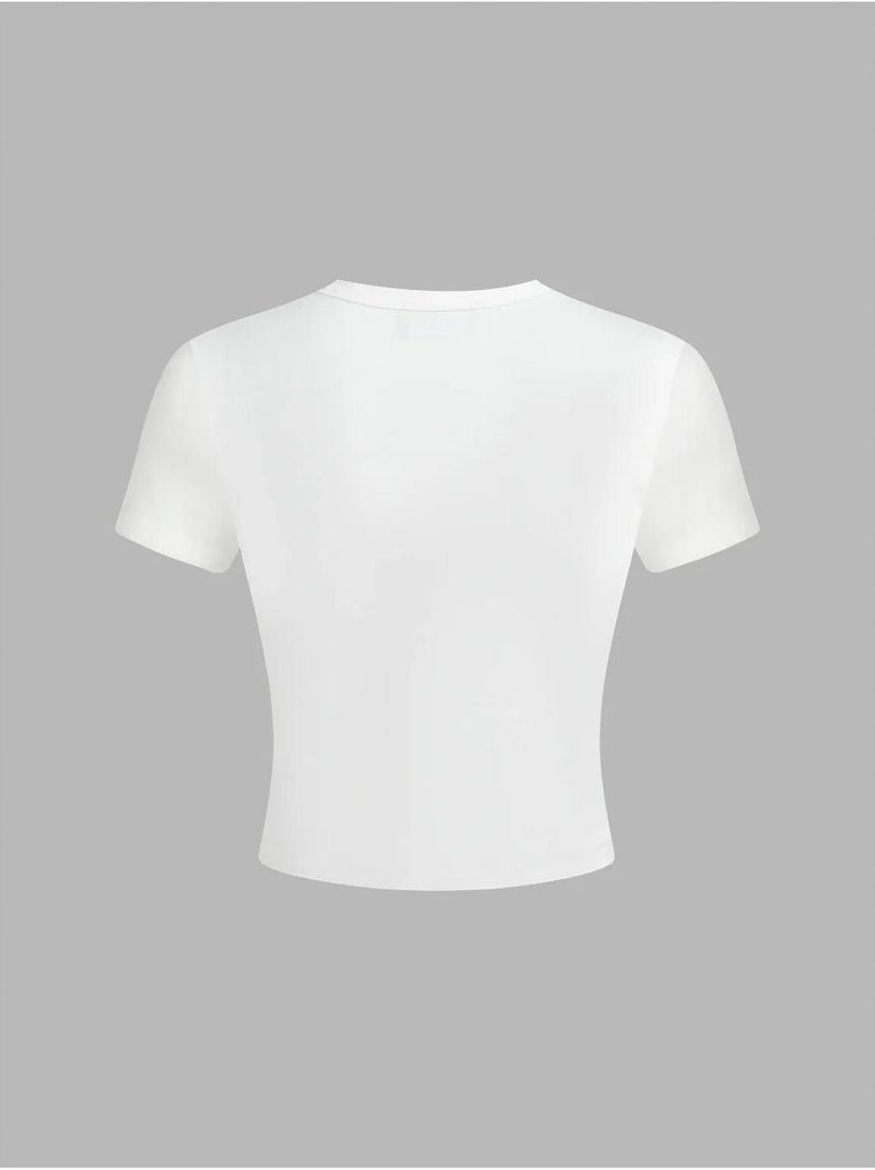 Camiseta corta de algodón estampada hiccup Blanco - Kiabi