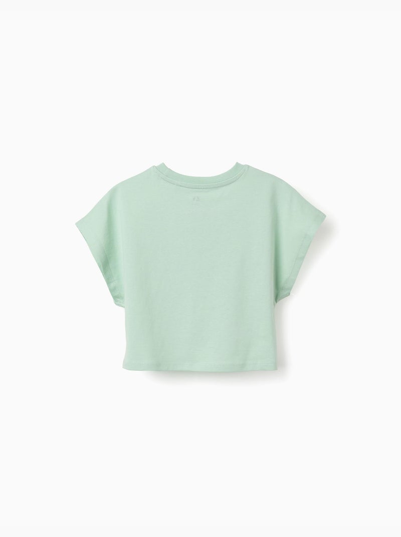 Camiseta corta de algodón Verde claro - Kiabi