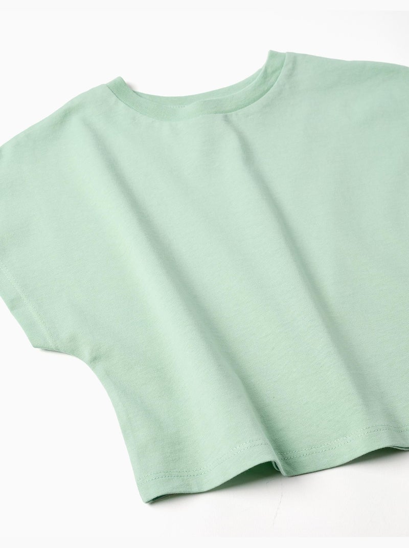Camiseta corta de algodón Verde claro - Kiabi