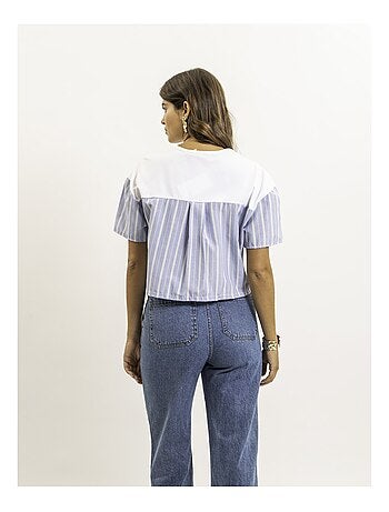 Camiseta corta de dos materiales FABO