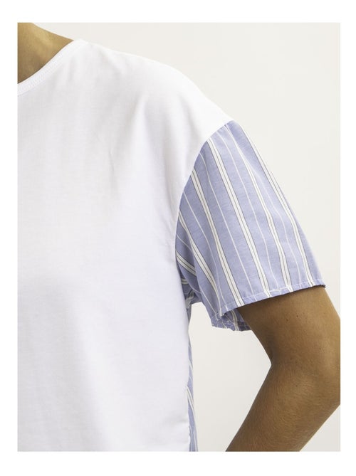 Camiseta corta de dos materiales FABO - Kiabi