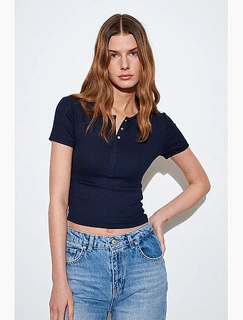 Blusa crop de jersey slim fit dilvin