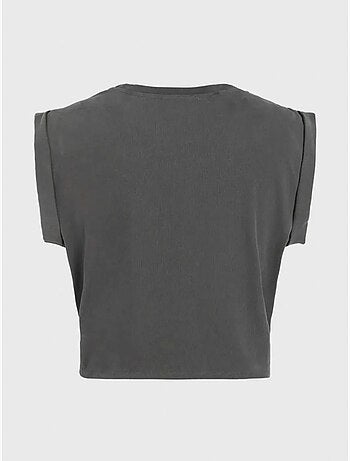 Camiseta corta estampada con detalle de ribete hiccup