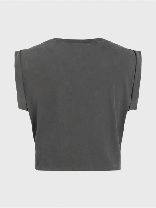 Camiseta corta estampada con detalle de ribete hiccup - Kiabi