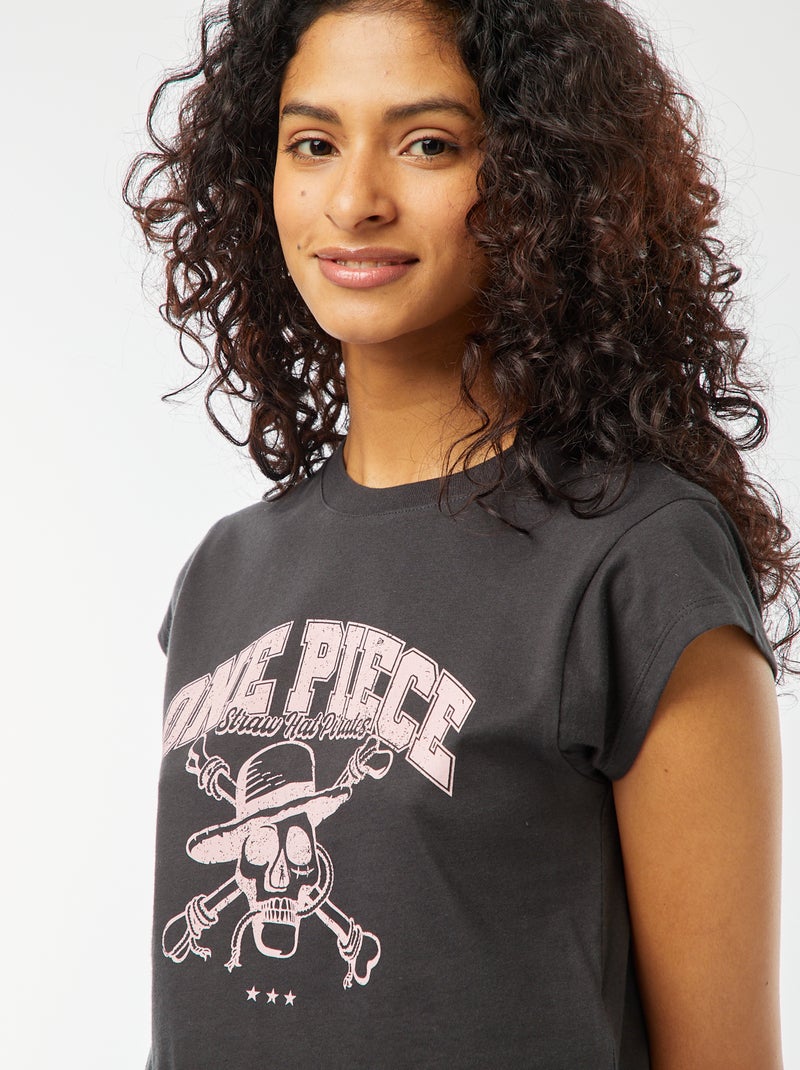 Camiseta corta estampada 'One Piece' NEGRO - Kiabi