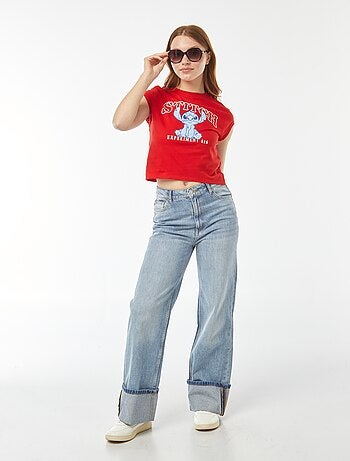 Camiseta corta estampada 'Stitch'